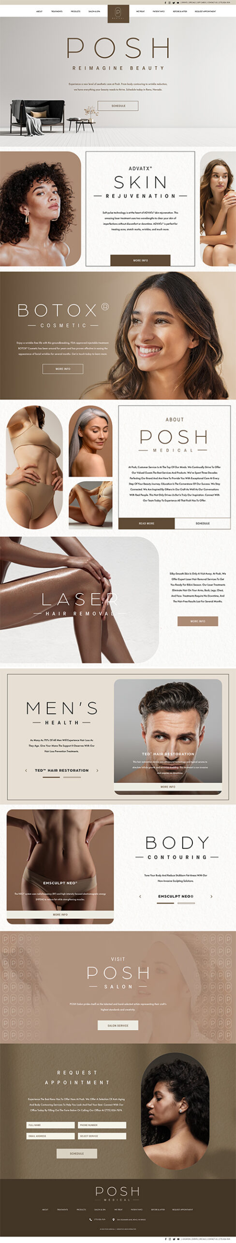 Posh Salon and MedSpa of Reno, NV Website Example