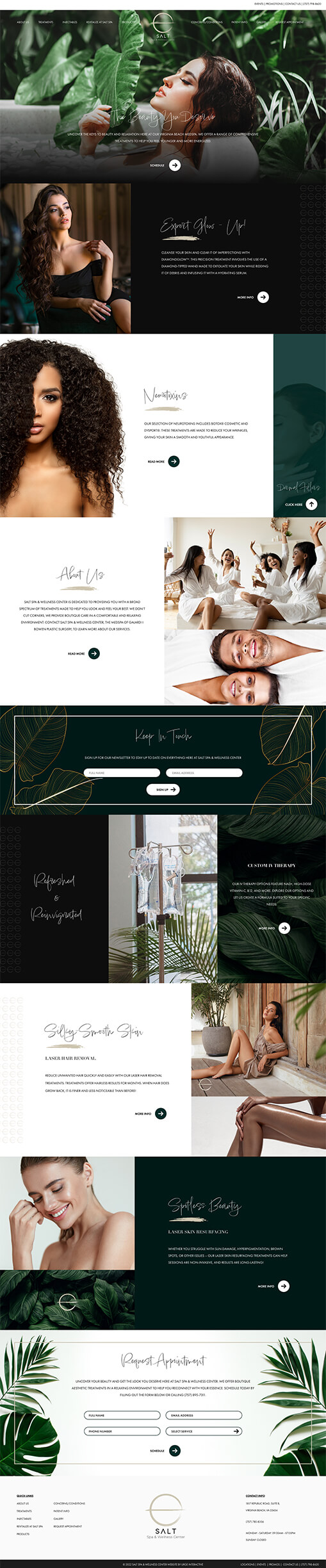 Salt Spa and Wellness MedSpa of Virginia Beach, VA Website Example