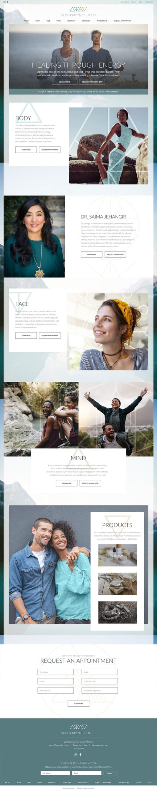 Alchemy Wellness MedSpa of Austin, TX Website Example