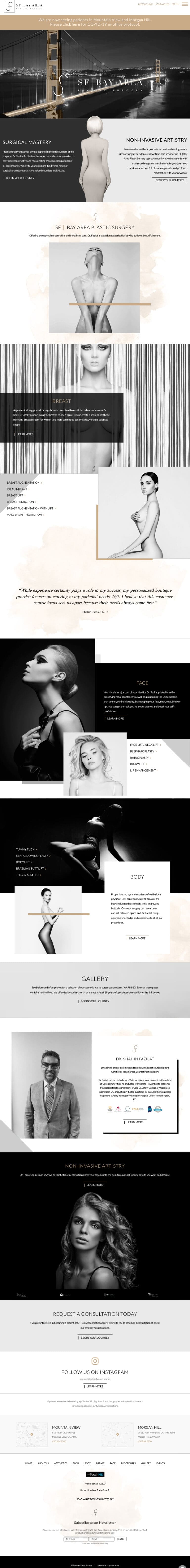 SF Bay Area Plastic Surgery and MedSpa of San Francisco, CA Website Example