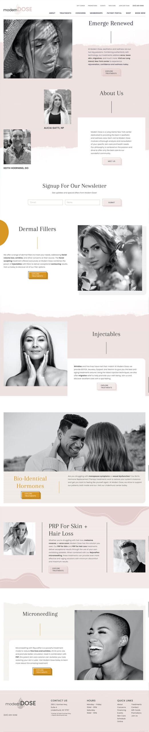 The Modern Dose MedSpa of Lindenhurst, NY Website Example