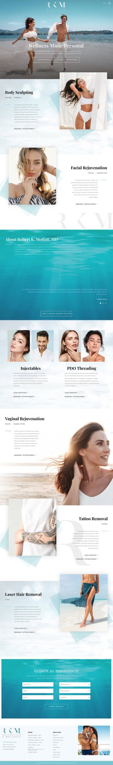 RKM MedSpa of Ventura, CA Website Example